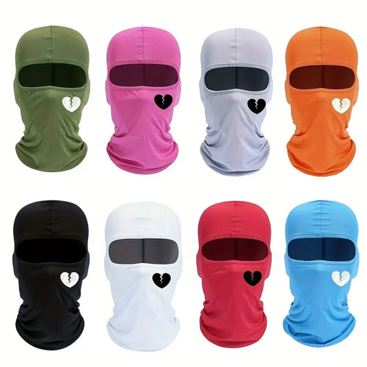 1Pcs Individuality Love Print Balaclava for Men and Women Outdoor Cycling Hat Sun Protection Windproof Pullover Hat